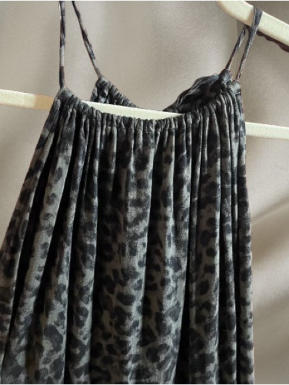 Old Navy Charcoal Leopard Halter Tiered Maxi Dress Size Medium VGUC - Picture 5 of 8